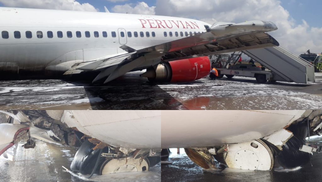 Video: Durante El Aterrizaje, Colapsa Tren De Un Boeing 737 De Peruvian ...